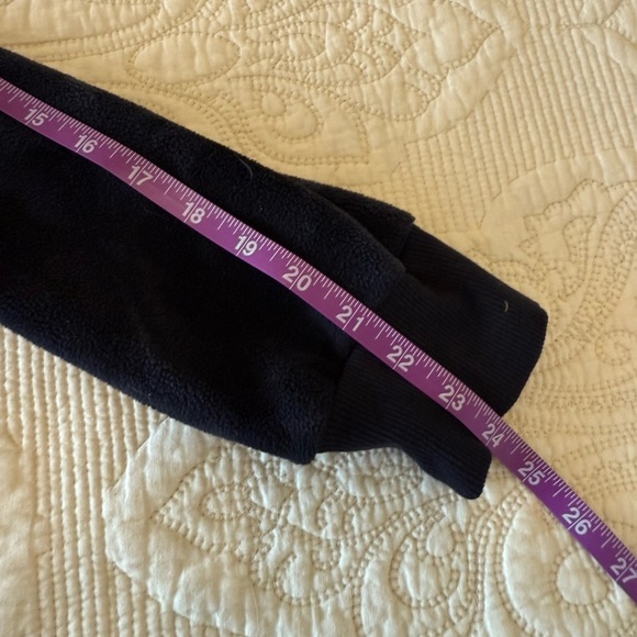 Cozy warm black grey fleece pullover jacket with button collar women's XL - Picture 3 of 8